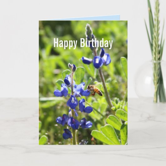 Texas Bluebonnet Happy Birthday Kaart (Voorkant)