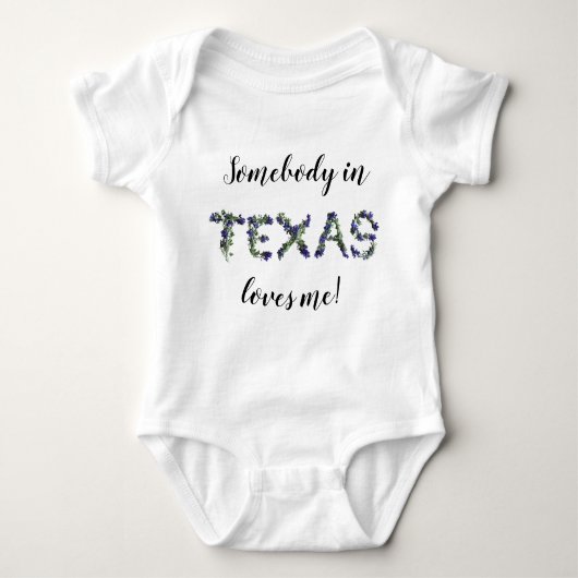 Texas Bluebonnet iemand houdt van me! Romper (Voorkant)