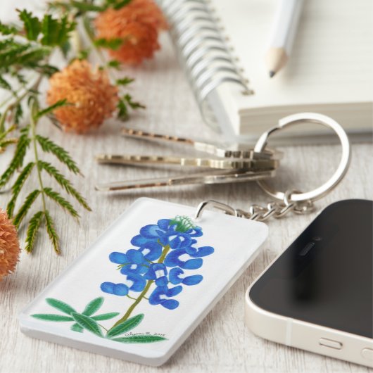 texas bluebonnet Inspirerend Sleutelhanger (Voorkant Rechts)