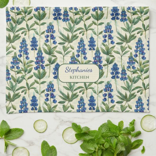 Texas Bluebonnet keukenhanddoek lupine (Gevouwen)