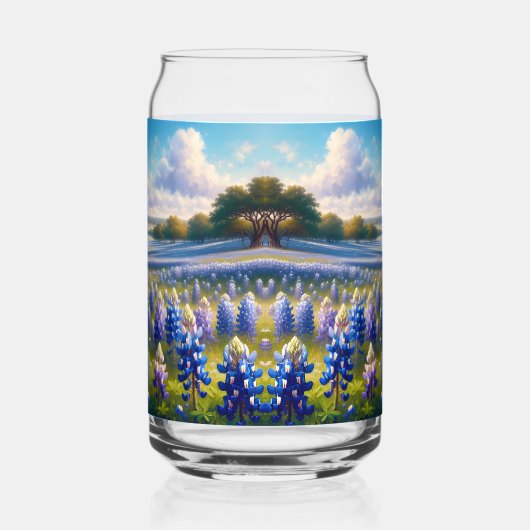 Texas Bluebonnet Meadow Landscape Blikvorm Glas (Rechts)