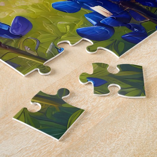 Texas Bluebonnet Meadow Landscape Legpuzzel (Zijkant)