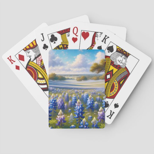 Texas Bluebonnet Meadow Landscape Pokerkaarten (Achterkant)