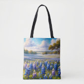 Texas Bluebonnet Meadow Landscape Tote Bag (Voorkant)