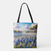 Texas Bluebonnet Meadow Landscape Tote Bag (Achterkant)