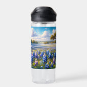 Texas Bluebonnet Meadow Landscape Waterfles (Achterkant)