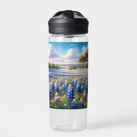 Texas Bluebonnet Meadow Landscape Waterfles (Voorkant)