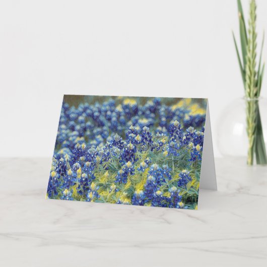 Texas Bluebonnet Mound Impressionist Art Kaart (Voorkant)