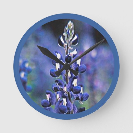 Texas Bluebonnet Ronde Klok (Voorkant)