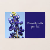 Texas Bluebonnet Silver Foil Note Card Folie Kaarten (Binnen)