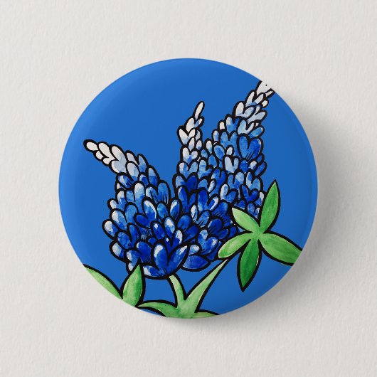 Texas Bluebonnet Texan Love Flower Ronde Button 5,7 Cm (Voorkant)