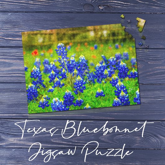 Texas Bluebonnet veld rustieke elegante Legpuzzel