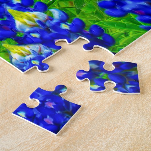Texas Bluebonnet veld rustieke elegante Legpuzzel (Zijkant)
