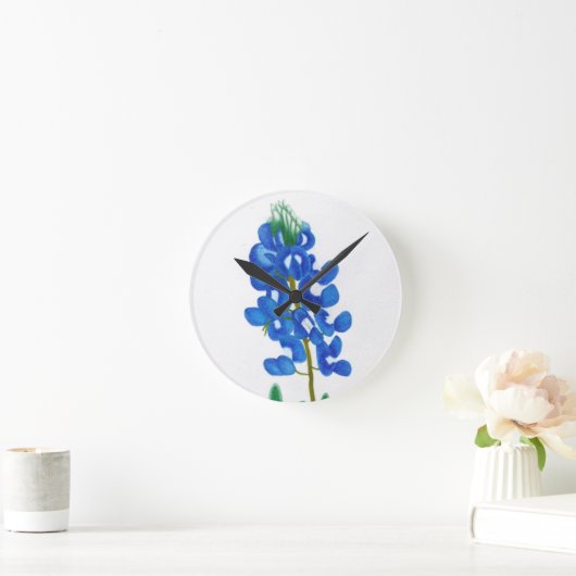 Texas Bluebonnet Wall Clock Ronde Klok (Huis)