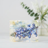 Texas Bluebonnet Waterverf Flower Briefkaart (Staand voorkant)