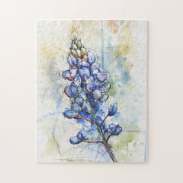 Texas Bluebonnet Waterverf Flower Puzzle Legpuzzel