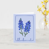 Texas Bluebonnet-Waterverf Kaart (Gele Bloem)