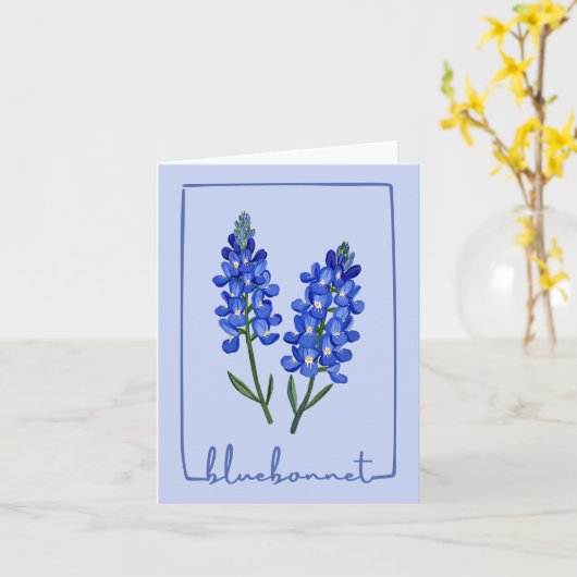 Texas Bluebonnet-Waterverf Kaart (Gele Bloem)