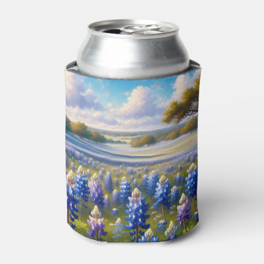 Texas Bluebonnet Weidelandschap Blikjeskoeler (Blikje Voorkant)