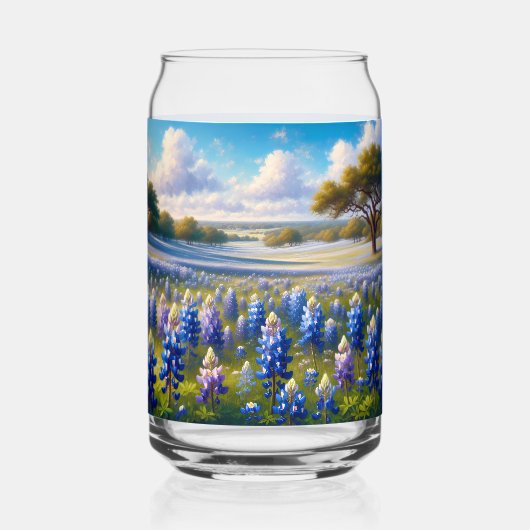 Texas Bluebonnet Weidelandschap Blikvorm Glas (Voorkant)