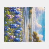 Texas Bluebonnet Weidelandschap Fleece Deken (Voorkant (Horizontaal))
