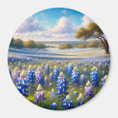 Texas Bluebonnet Weidelandschap Magneet (Voorkant)