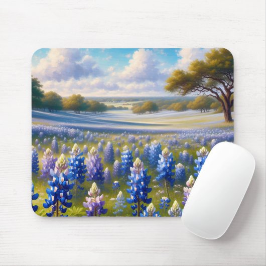 Texas Bluebonnet Weidelandschap Muismat (Met muis)