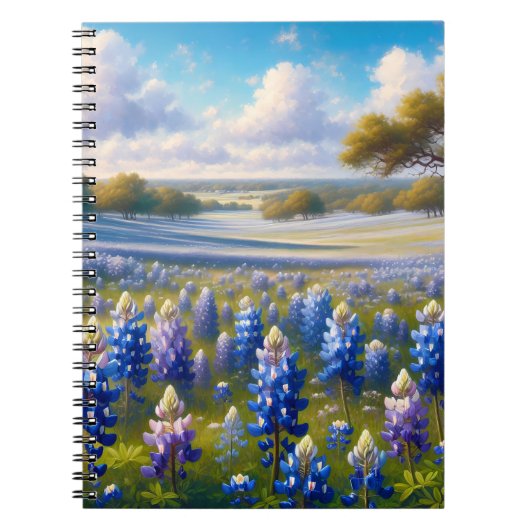 Texas Bluebonnet Weidelandschap Notitieboek (Voorkant)