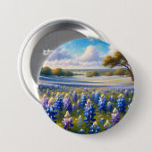 Texas Bluebonnet Weidelandschap Ronde Button 7,6 Cm (Voorkant /achterkant)