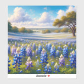 Texas Bluebonnet Weidelandschap Sticker (Vel)