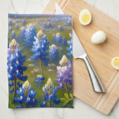 Texas Bluebonnet Weidelandschap Theedoek (Quarter Fold)
