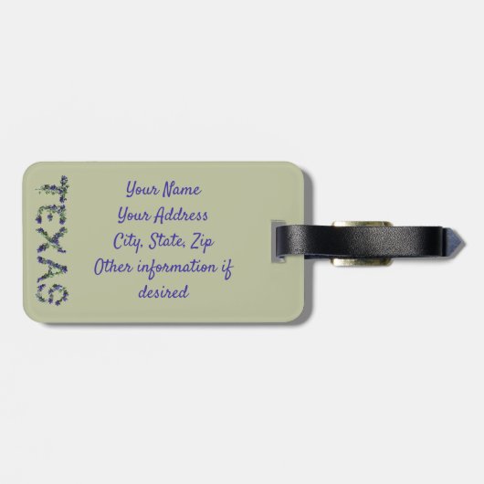  Texas Bluebonnet Wildbloemen Bagagelabel (Achterkant horizontaal)