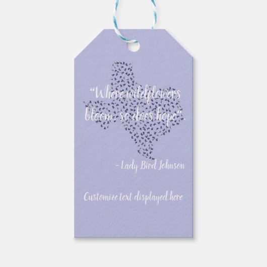 Texas Bluebonnet Wildbloemen Bericht van hoop Cadeaulabel (Voorkant)