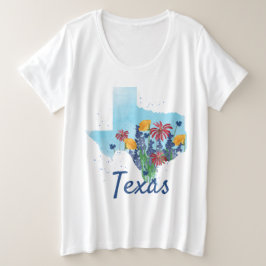 Texas Bluebonnet Wildbloemen Grote Maat T-shirt