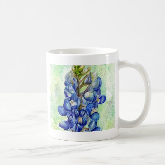 Texas Bluebonnet Wildflower Drawing Koffiemok (Rechts)