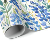 Texas Bluebonnet Wildflower Patroon Cadeaupapier (Rol Hoek)