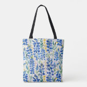 Texas Bluebonnet Wildflower Patroon Tote Bag (Achterkant)