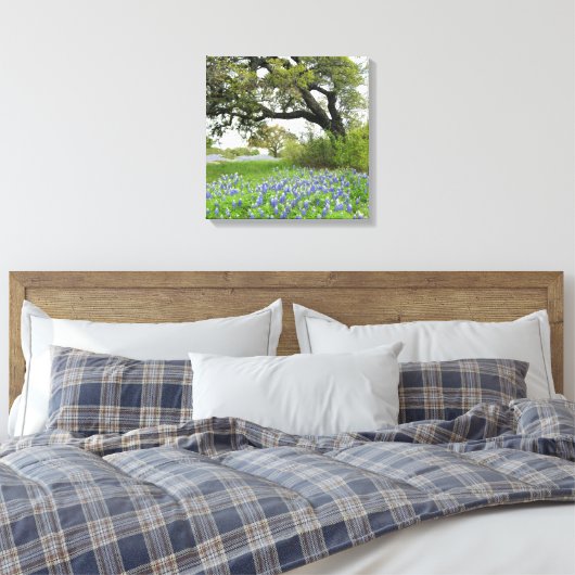 Texas Bluebonnets 16 x 16 Wrapped Canvas (Insitu (Slaapkamer))