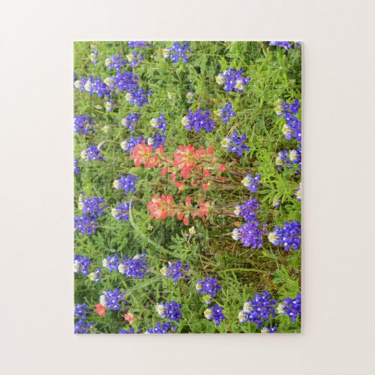 Texas Bluebonnets and Indian PaintBrusFlower Legpuzzel (Verticaal)