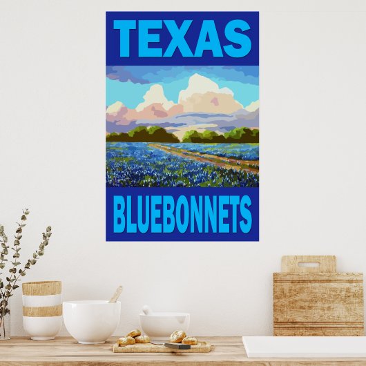 Texas Bluebonnets Art Poster (Keuken)