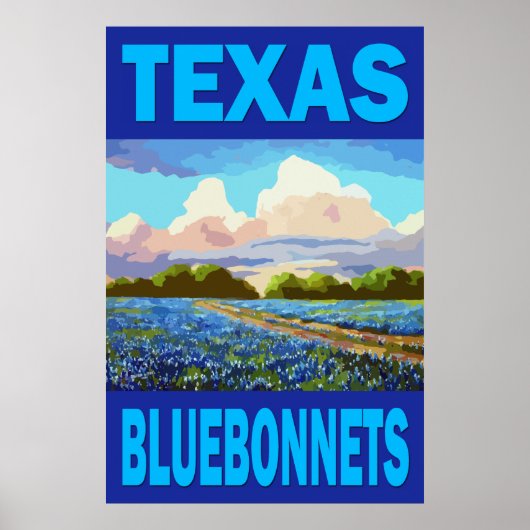Texas Bluebonnets Art Poster (Voorkant)