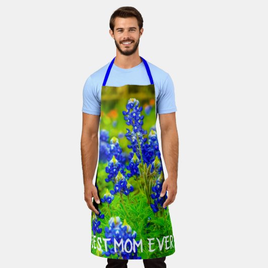 Texas Bluebonnets Best Mam Ever Moederdag Schort (Gedragen)