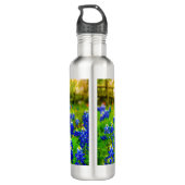 Texas Bluebonnets Blauw Sinaasappel Bloemen Elegan Waterfles (Achterkant)