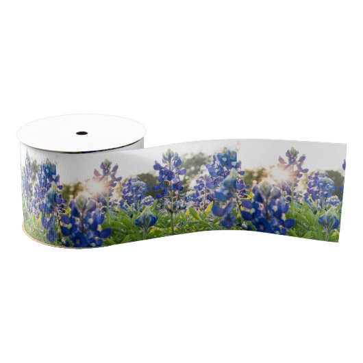 Texas Bluebonnets Blauwe Bloemen Texaanse Bloemen Grosgrain Lint (Spoel)