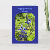 Texas Bluebonnets Cindy Happy Birthday Blank Kaart (Voorkant)