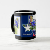 Texas Bluebonnets en de staatskleuren met zwarte, Mok (Voorkant links)
