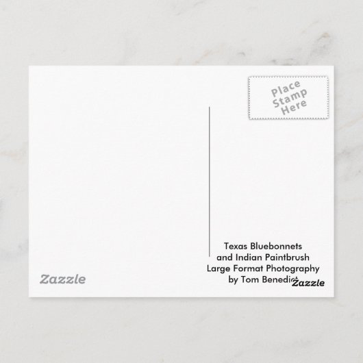 Texas Bluebonnets en Indian PaintBruse Briefkaart (Achterkant)