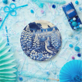 Texas Bluebonnets en Northern Mockingbird Texan Papieren Bordje (Feest)