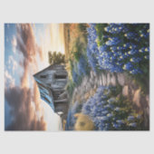Texas Bluebonnets en Old Barn Decoupage Tissuepapier (Voorkant)