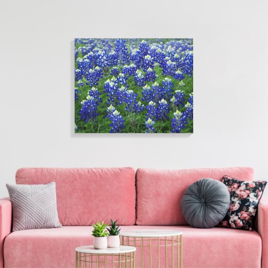 Texas Bluebonnets Field 2 Uitgerekte Canvas Print (Insitu (Woonkamer))